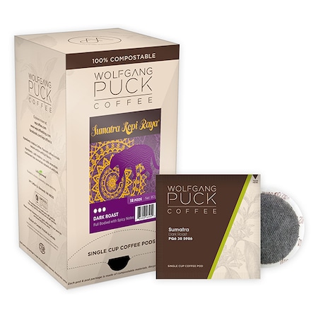 Wolfgang Puck Coffee Sumatra Kopi Raya Soft Coffee Pods, PK108 PK 016495